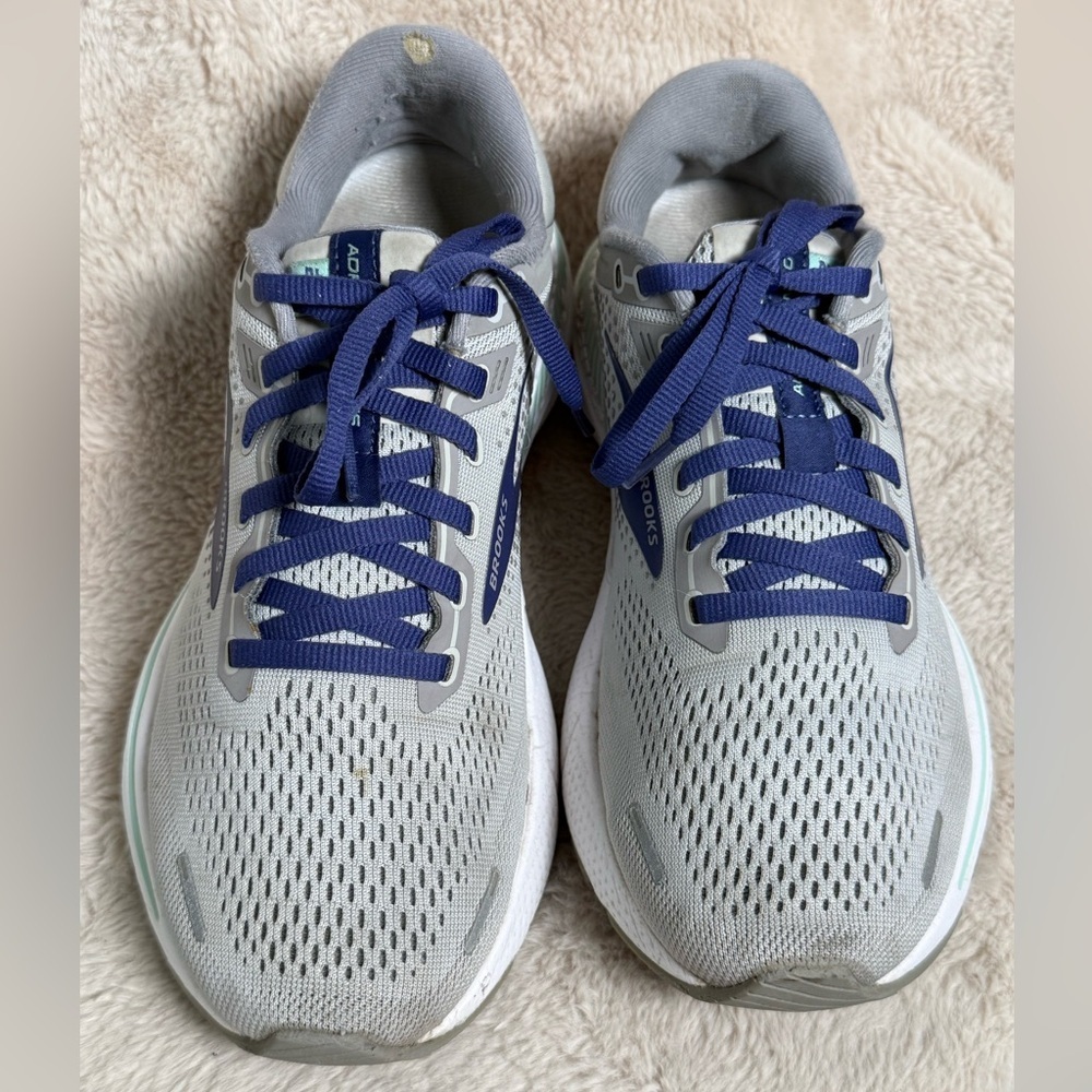 Brooks Adrenaline GTS 22 "Grey/Purple/Mint" Women's Wide Running Shoe Sz 8 - Picture 7 of 10